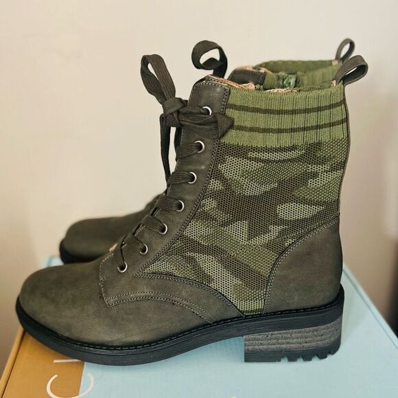 LIFESTRIDE Knockout Lace-Up Combat Boot, Comfort Boot, Green Olive, Size 8, NWT - Picture 4 of 16